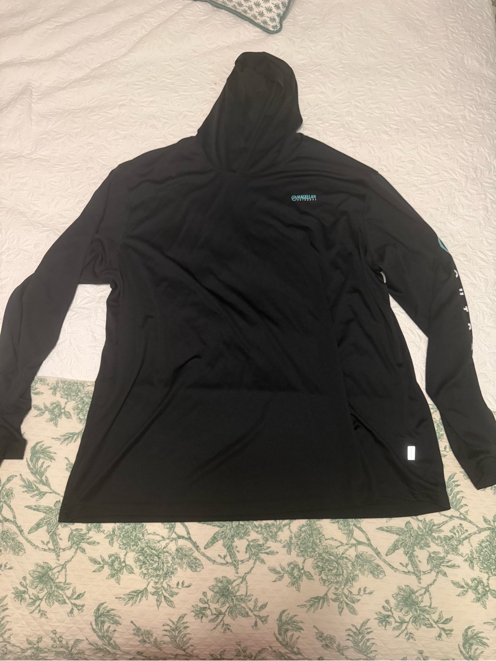 Magellan Outdoors Black Hooded Performance Long-Sleeve